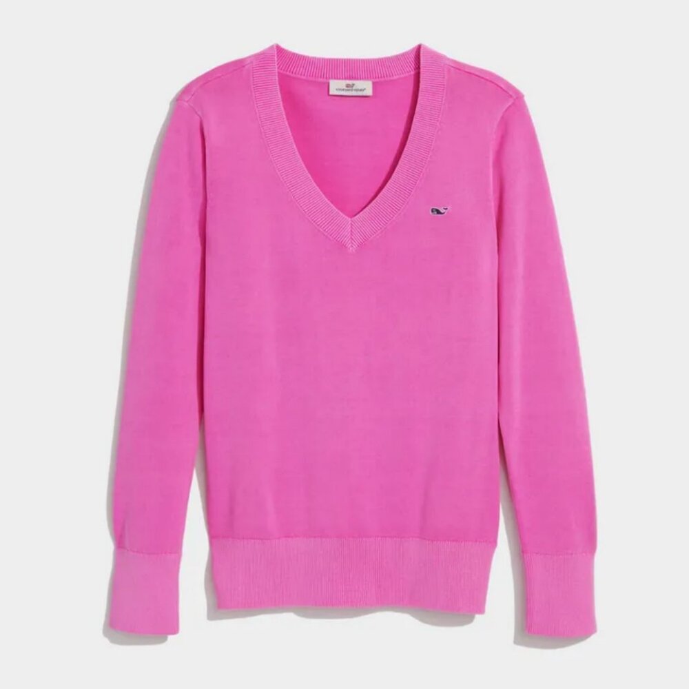 Vineyard Vines Heritage Neon Confetti Garment Dyed V-neck sweater L Large